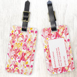 Abstract Pattern Pink Luggage Tag<br><div class="desc">Fun modern abstract marbled pattern in pink,  orange and yellow.  Change the name and details on the back to personalize.</div>