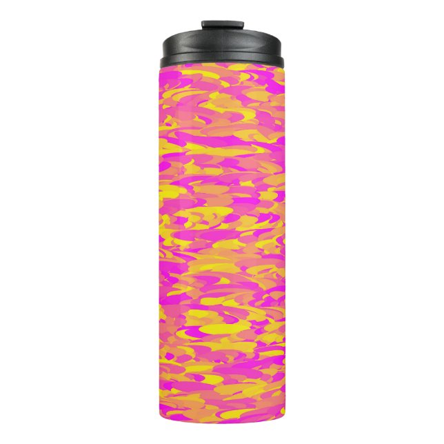 Abstract Pattern Pink Orange Yellow Thermal Tumbler (Front)