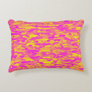 Abstract Pattern Pink yellow Orange Accent Pillow