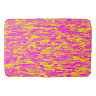 Abstract Pattern Pink Yellow Orange Bath Mat