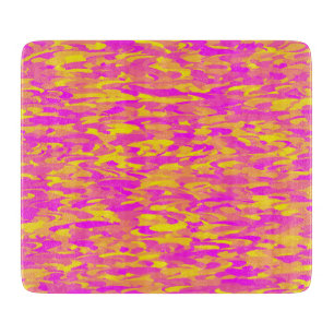 Abstract Pattern Pink Yellow Orange Cutting Board