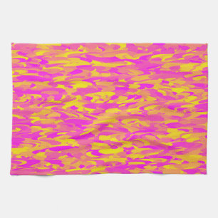 Abstract Pattern Pink Yellow Orange Kitchen Towel