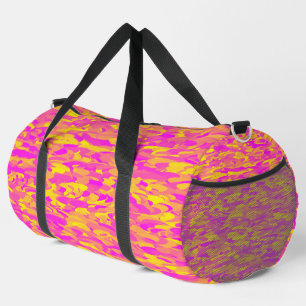 Abstract Pattern Pink Yellow Orange Large Duffle Bag