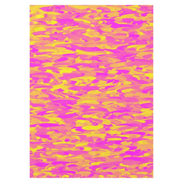 Abstract Pattern Pink Yellow Orange Tablecloth (Front)