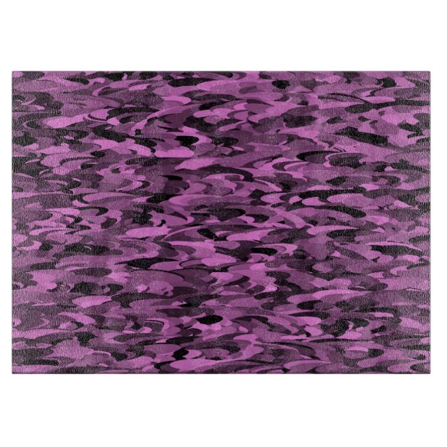 Abstract Pattern Purple Black Cutting Board (Front)