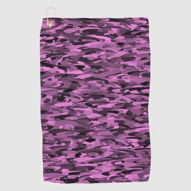 Abstract Pattern Purple Black Golf Towel (Front)