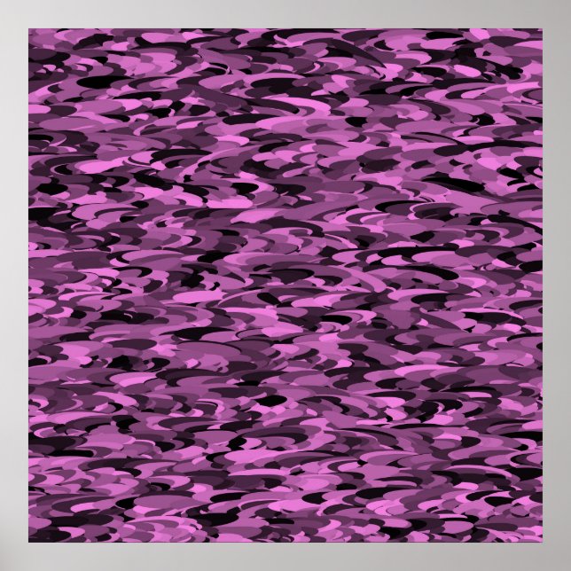 Abstract Pattern Purple Black Poster (Front)