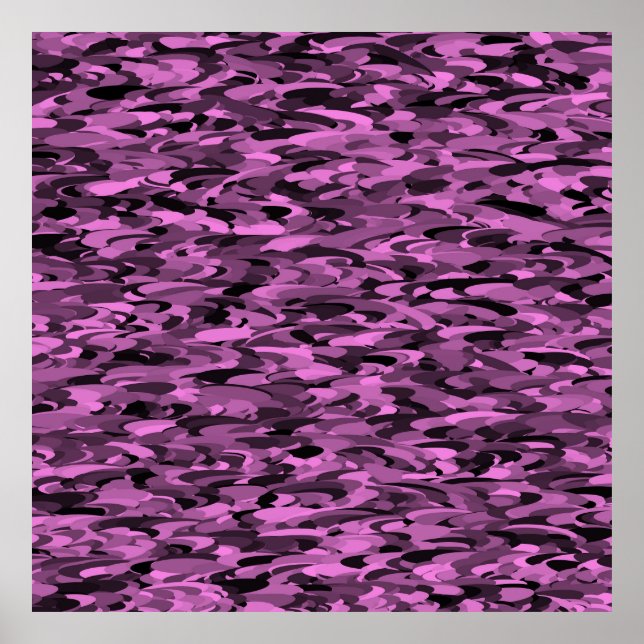 Abstract Pattern Purple Black Poster (Front)