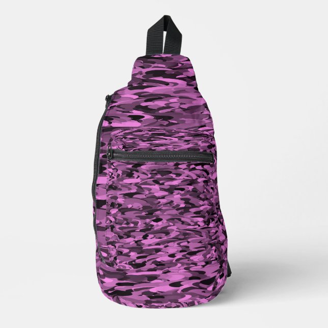 Abstract Pattern Purple Black Sling Bag (Front)