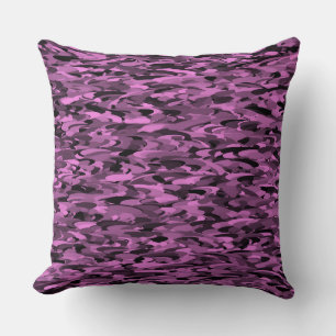 Abstract Pattern Purple Black Throw Pillow