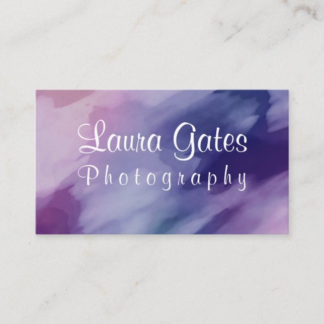Abstract Pattern Purple Watercolor Business Card (Front)