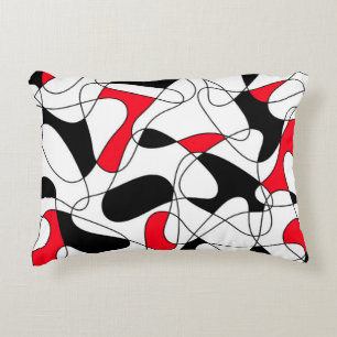 Abstract pattern - red, black and white. accent pillow