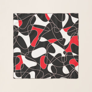 Abstract pattern - red, black and white. scarf