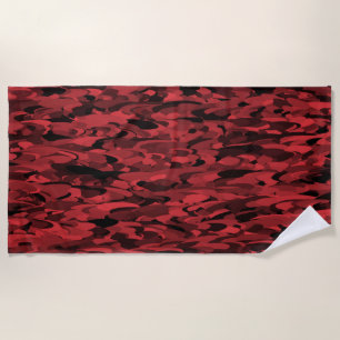 Abstract Pattern Red Black Beach Towel