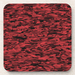 Abstract Pattern Red Black Coaster