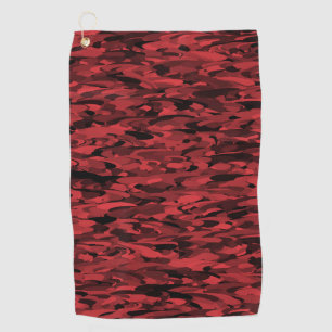 Abstract Pattern Red Black Golf Towel