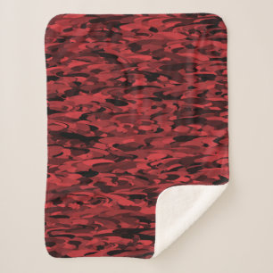 Abstract Pattern Red Black Sherpa Blanket
