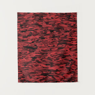 Abstract Pattern Red Black Tapestry