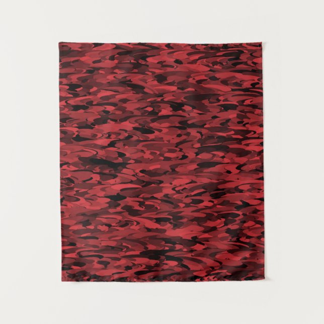 Abstract Pattern Red Black Tapestry (Front)
