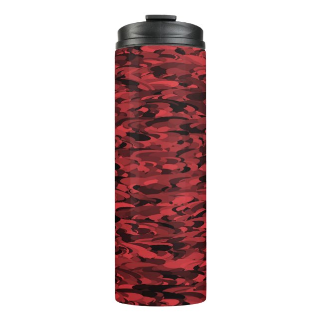 Abstract Pattern Red Black Thermal Tumbler (Front)
