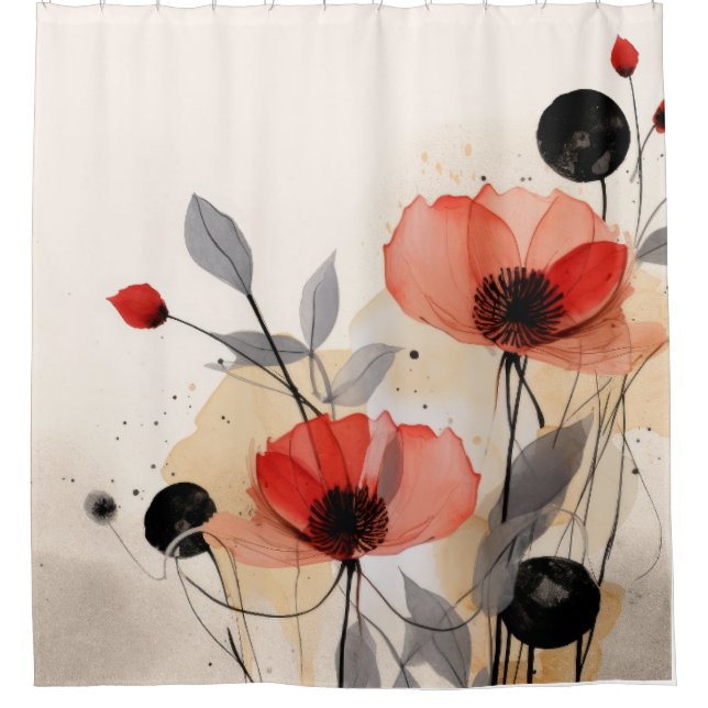 Abstract pattern red flowers background (Front)