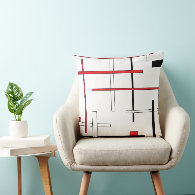 Abstract pattern - red throw pillow (Chair)