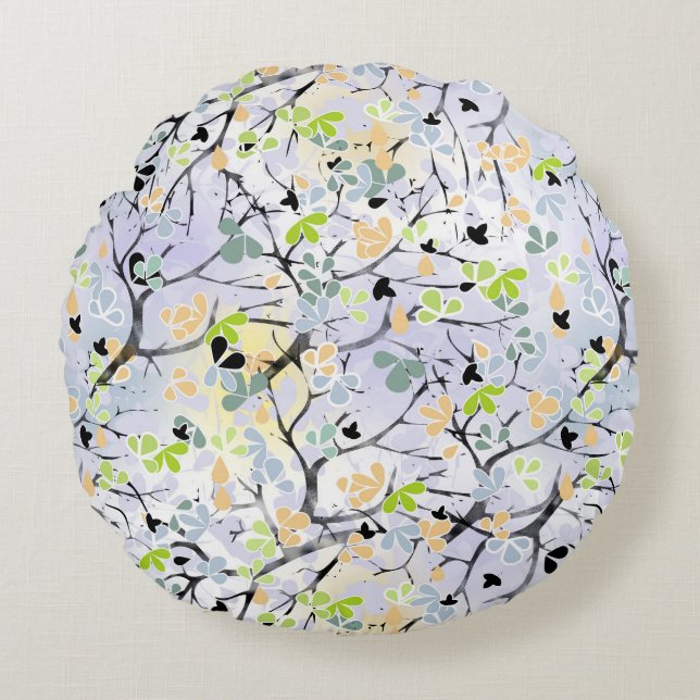 Abstract pattern round pillow (Front)