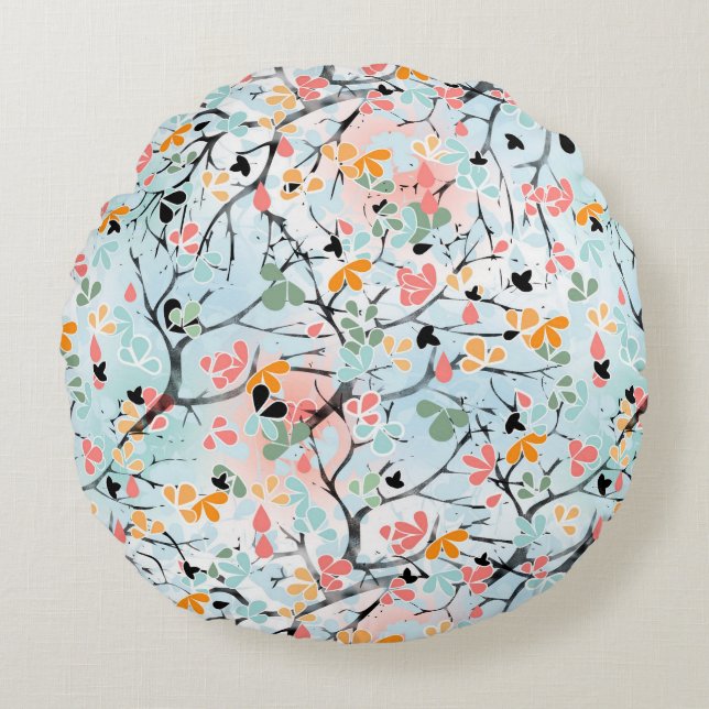 Abstract pattern round pillow (Front)