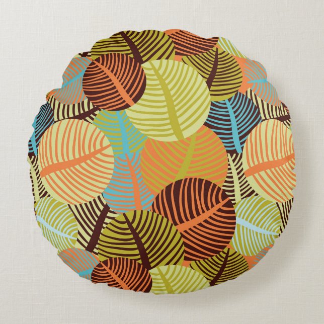 Abstract pattern round pillow (Front)
