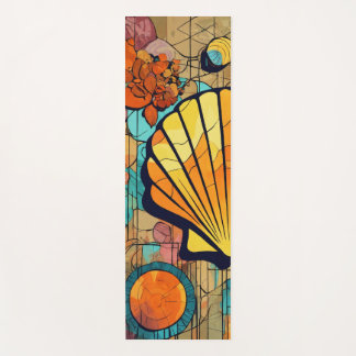 abstract pattern: shellfish blue brown yoga mat