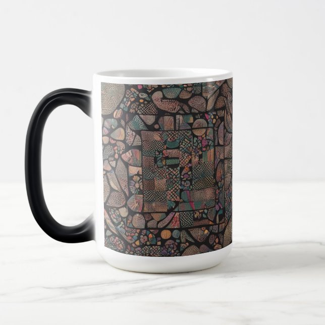 Abstract Pattern Silhouette – Artistic 15 oz Magic Mug (Left)