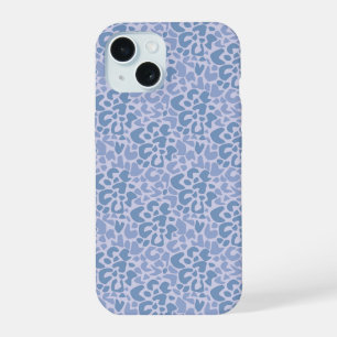 Abstract pattern spotted grey and blue iPhone 15 case