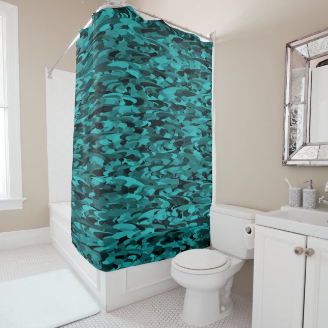 Abstract Pattern Teal Black (In Situ)