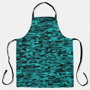 Abstract Pattern Teal Black Apron