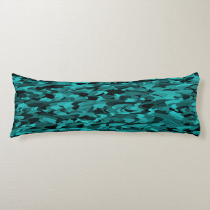 Abstract Pattern Teal Black Body Pillow