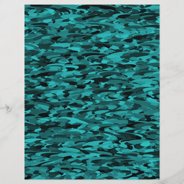 Abstract Pattern Teal Black Letterhead (Front)
