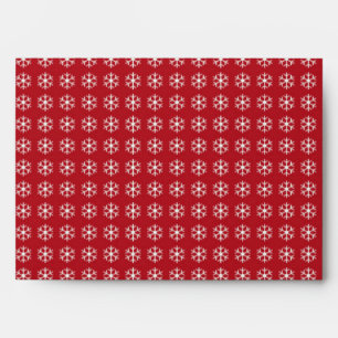 Abstract Pattern White Snow with Red Background Envelopes