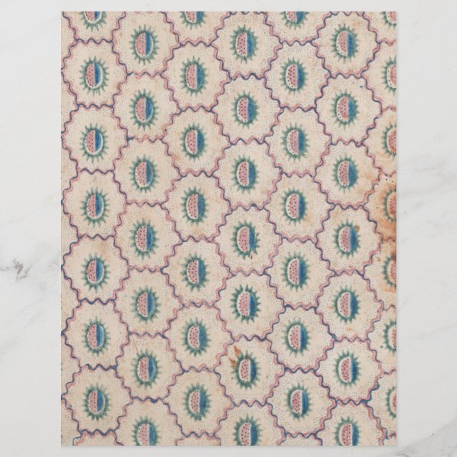 Abstract Pattern with Curved Lines and Dots Paper (Front)