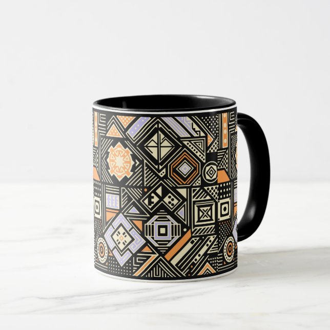 Abstract pattern with geometric shapes mug (Front Right)