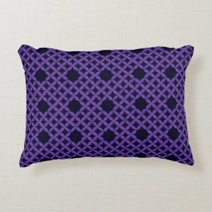 Abstract Pattern with Purple Geometric Petals Accent Pillow