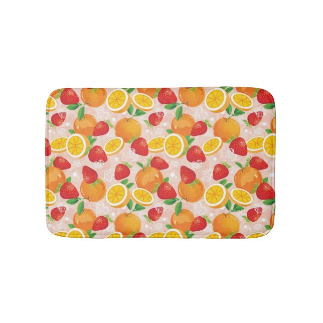 Abstract pattern with strawberry bath mat (Front)