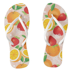 Abstract pattern with strawberry flip flops