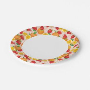 Abstract pattern with strawberry paper plate