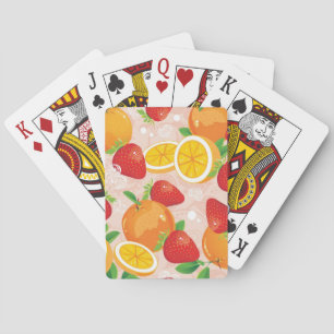 Abstract pattern with strawberry playing cards