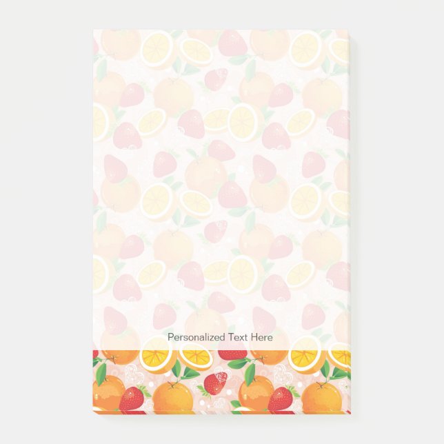 Abstract pattern with strawberry post-it notes (Front)