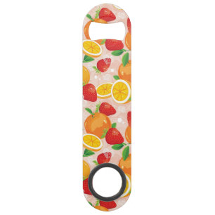 Abstract pattern with strawberry speed bottle opener