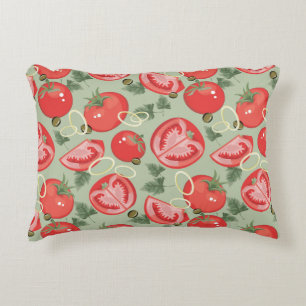 Abstract pattern with tomato accent pillow