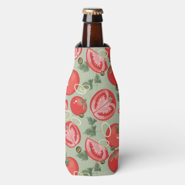 Abstract pattern with tomato bottle cooler (Bottle Front)