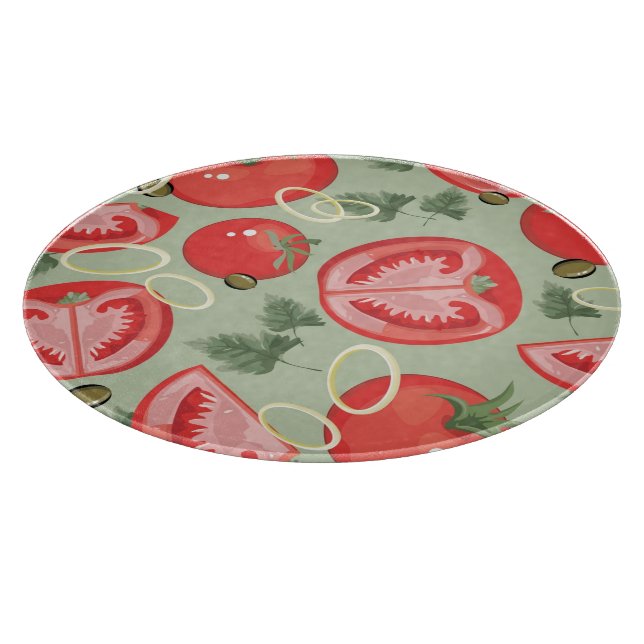 Abstract pattern with tomato cutting board (Corner)