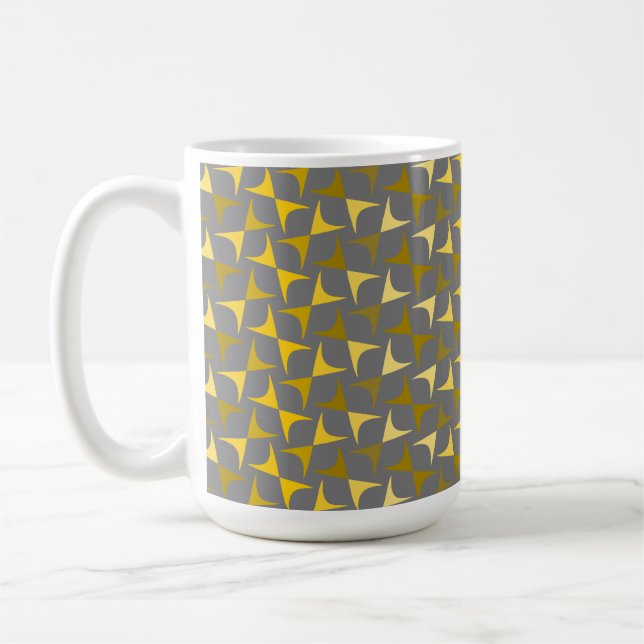 Abstract pattern yellow and grey coffee mug (Left)